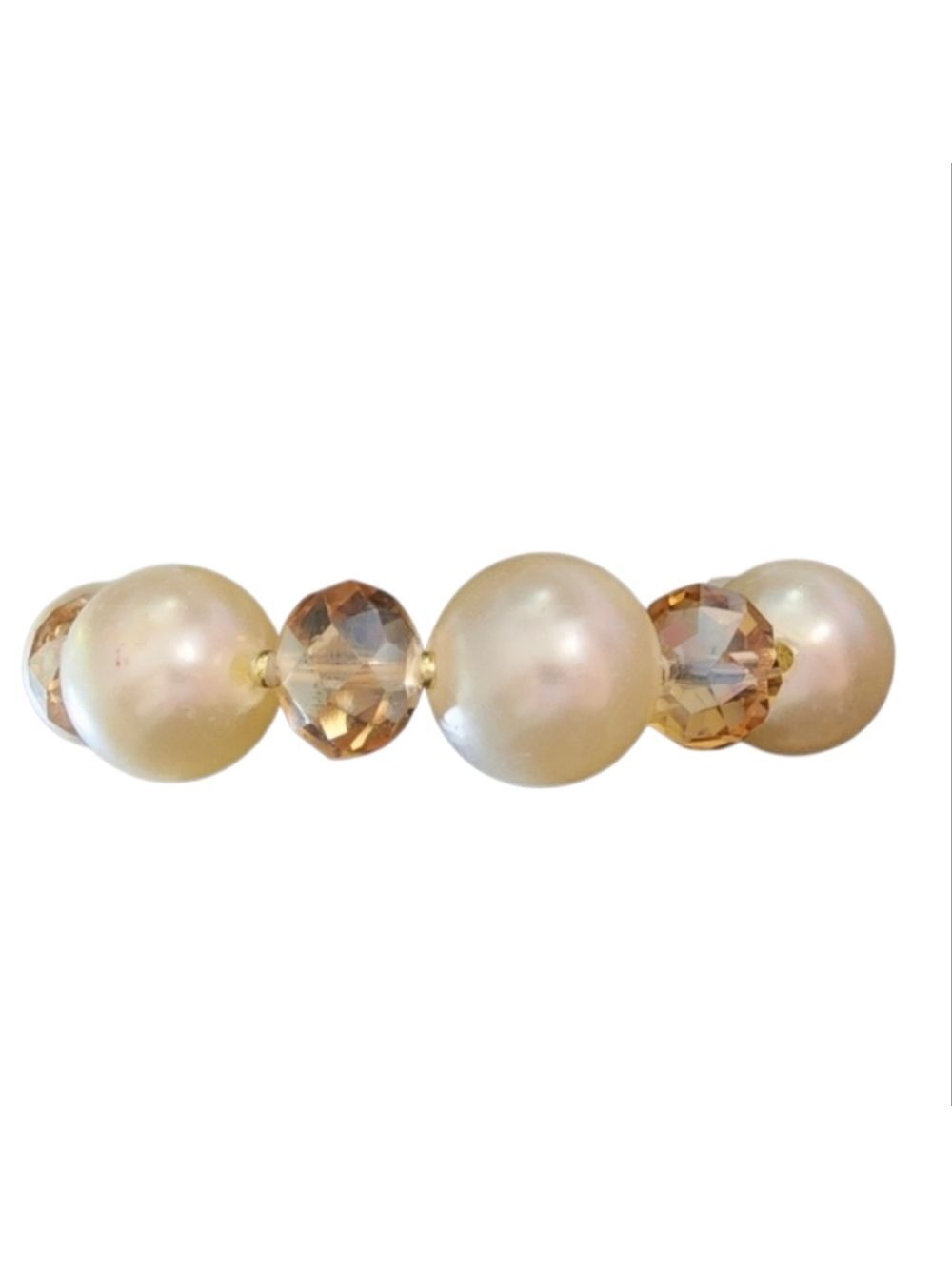 Faux Pearl and Iridescent Crystal Stretch Bracelet